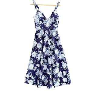Meet Me‎ in Santorini Floral Smocked Midi Dress Size S Resortcore Tomato Girl